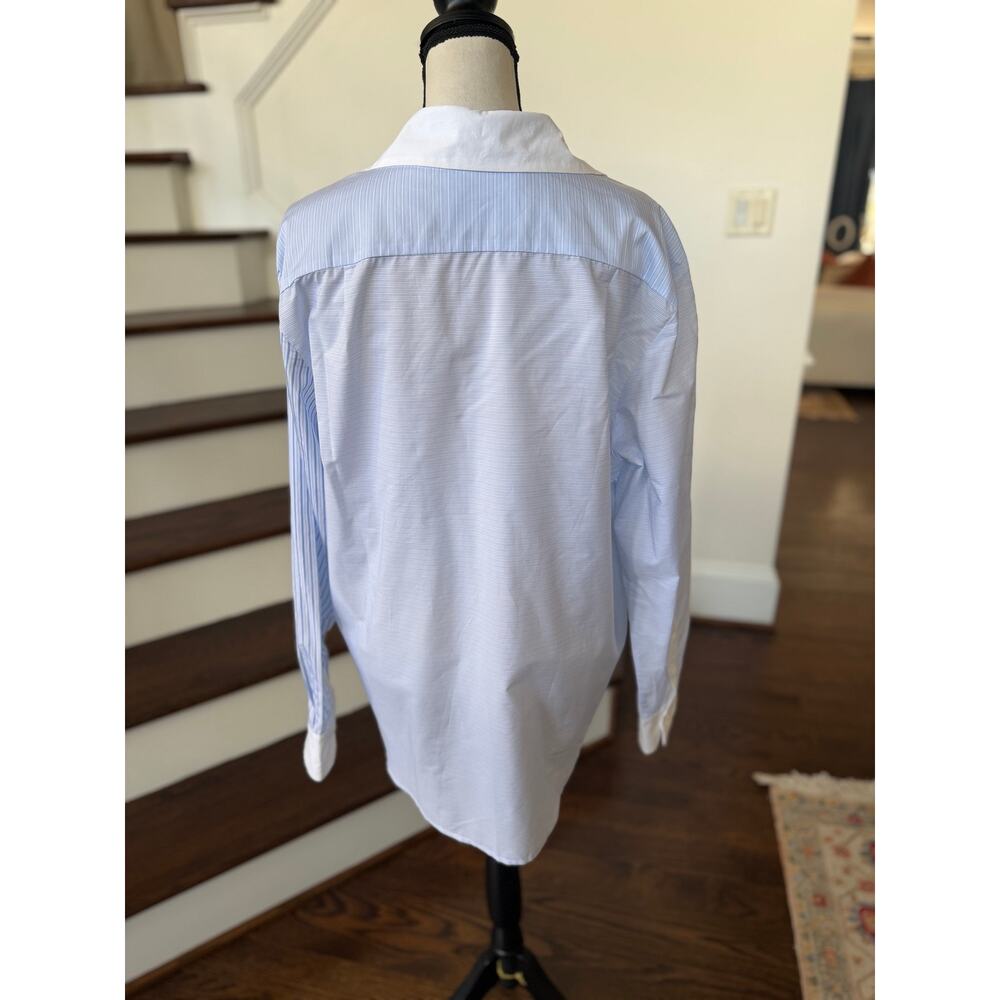 Wear Cissa "The Men's Shirt" Blue & White Pin Stripe Oversize Button Down M/L - Picture 4 of 9